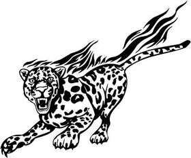Flaming Big Cat Sticker 64