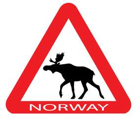 Norway Moose Crossing Sticker