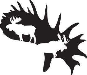 Moose in Moose Horns Sticker 2