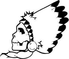 Native American Skull Sticker 2