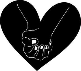Heart and Holding Hands Sticker
