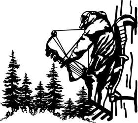 Bowhunter in Trees Sticker