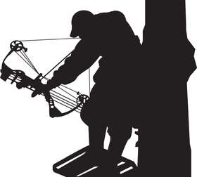 Bowhunter in Stand Shooting Sticker