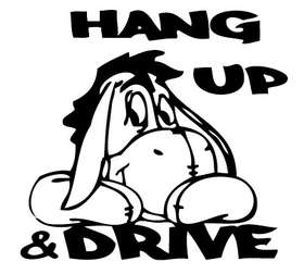 Eeyore Hang up and Drive Sticker