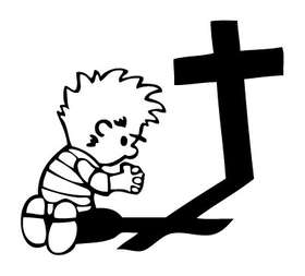 Calvin Praying Sticker
