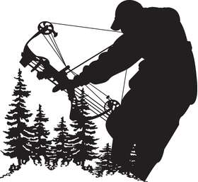 Bowhunter in Trees Sticker 2