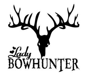 Lady BowHunter with Rack Sticker