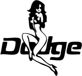 Dodge Sign with Girl Sticker