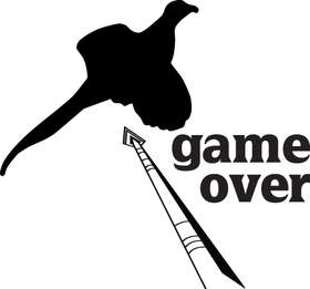 Game Over Pheasant Bowhunting Sticker