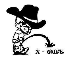 Cowboy Pee On X Wife Sticker