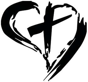 Cross and Heart Sticker 3108