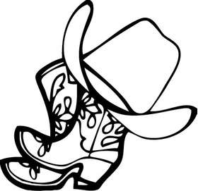 Cowboy Boots and Hat Sticker