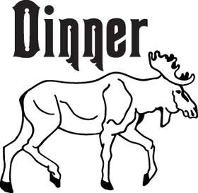 Dinner Moose Sticker