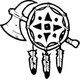 Native American Tomahawk Sticker 8