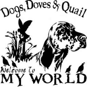 Dogs Doves and Quail My World Sticker