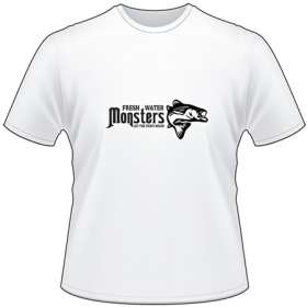 Fresh Water Monsters Let the Fight Begin Bass T-Shirt 3