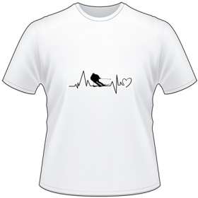 Skiing Heartbeat T-Shirt