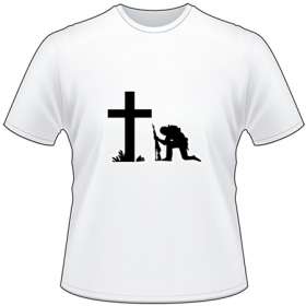 Troop Praying at Cross T-Shirt