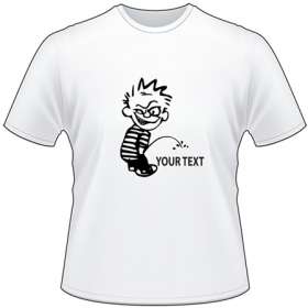 Crazy Calvin Pee On T-Shirt