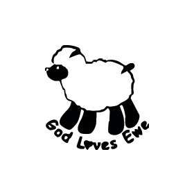 God Loves Ewe Sticker 3175