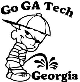 GA Tech Pee On Georgia Sticker
