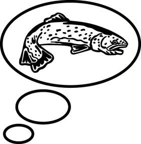 Thinking Salmon Fishing Sticker