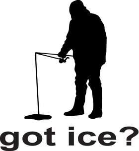 Got Ice Ice Fisherman Sticker