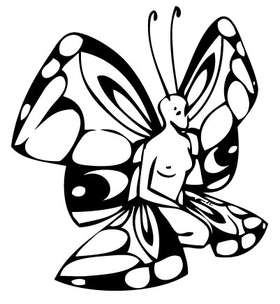 Butterfly Girl Sticker 24