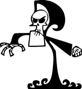 Grim Reaper Cartoon Sticker