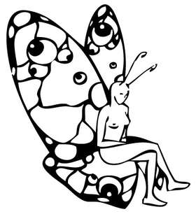 Butterfly Girl Sticker 45