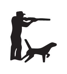 Man Hunting Duck with Dog Sticker