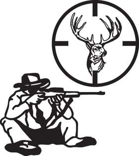 Man Shooting Buck Sticker