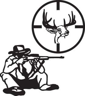 Man Shooting Buck Sticker 2