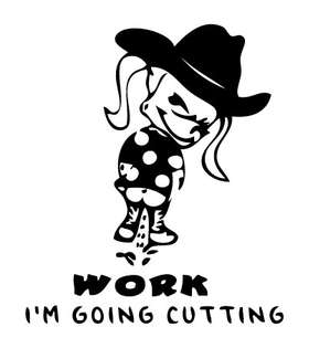 Cowgirl Pee On Work Going Cutting Sticker