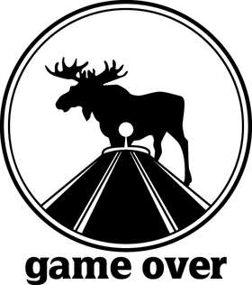 Game Over Moose in Bullseye Sticker