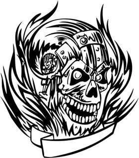 Flaming Skull Sticker 25
