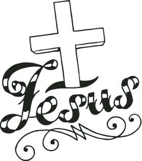 Jesus and Cross Sticker 4119