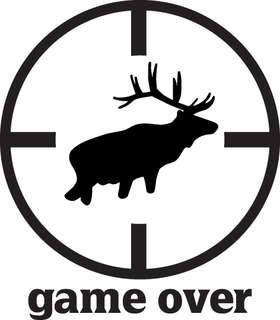 Game Over Elk in Bullseye Sticker 2