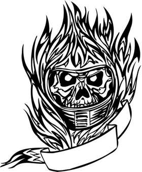 Flaming Skull Sticker 14
