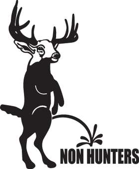 Buck Peeing on Non Hunters Sticker