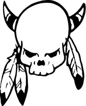 Native American Skull Sticker 19