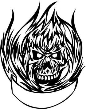 Flaming Skull Sticker 46