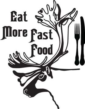 Eat More Fast Food Caribou Sticker