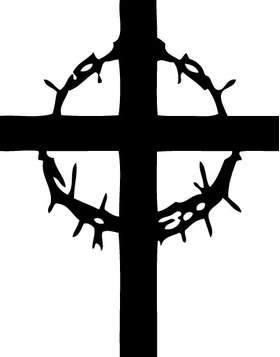 Cross with Barbed Wire Sticker