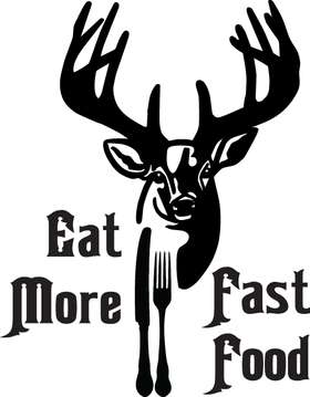 Eat More Fast Food Buck and Fork Sticker 2