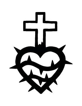 Cross and Heart Sticker 1135