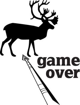 Game Over Caribou Bowhunting Sticker