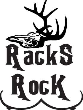 Racks Rock Deer Skull Sticker