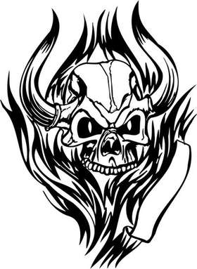 Flaming Skull Sticker 8