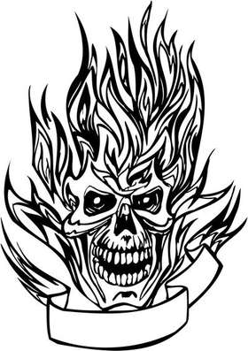 Flaming Skull Sticker 13